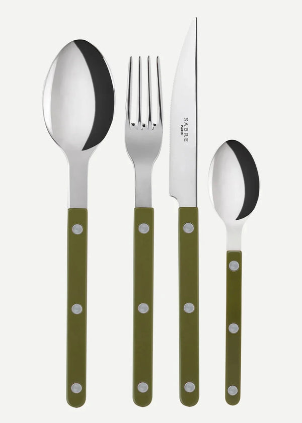 Sabre Cutlery Set 4 Pieces- Bistrot Solid, Green Fern