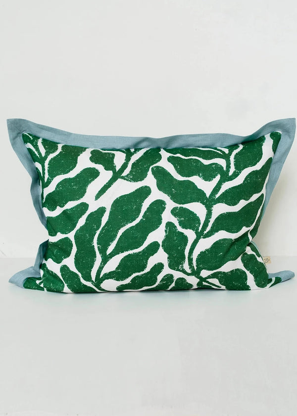 Leaves Cushion Cover, Green/Blue