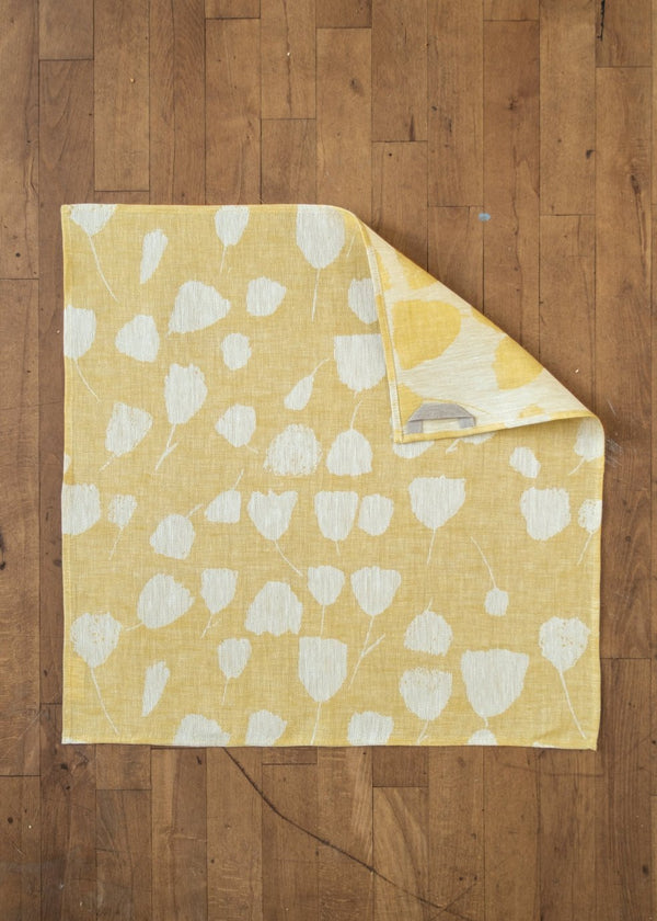 Bouquet Linen Tea Towel, Yellow