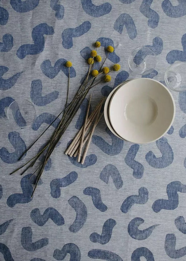 Udon Linen Tablecloth, Blue